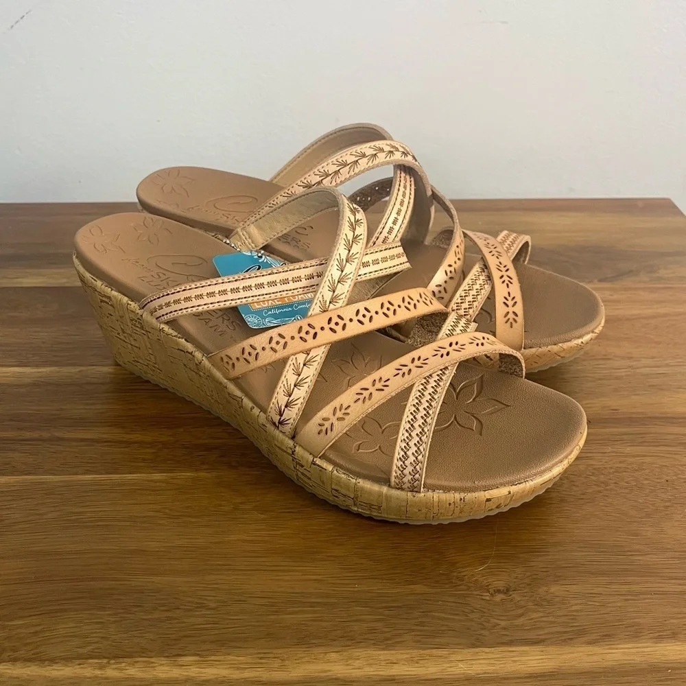 Sketchers BEVERLEE - TIGER POSSE wedge sandal wide size 10 new - Picture 3 of 13
